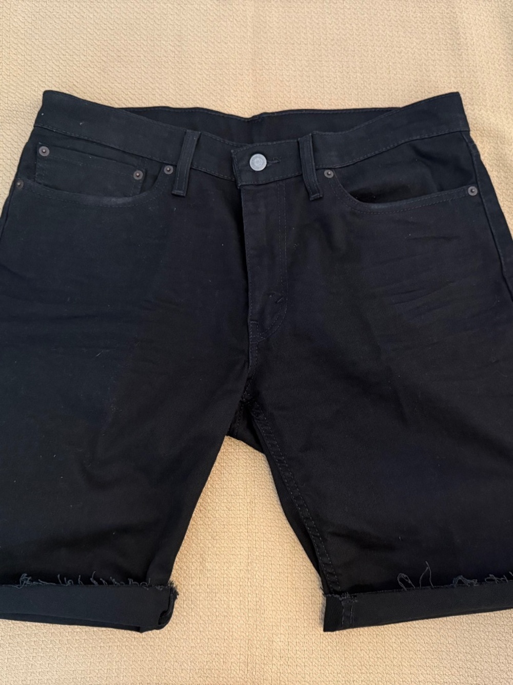 Levis 511 Black Slim-Fit Cutoff 11" Jean Shorts Mens Size 34